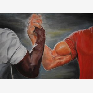 Epic Handshake Template   Arnold Schwarzenegger   Predator   Art   Painting   Arm Wrestling Bras De Fer